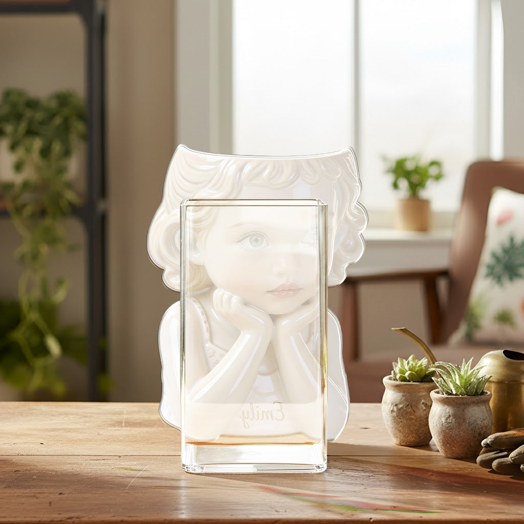 Personalized Custom Child Face Acrylic Planter Pot, Custom Name Newborn Black Kid Plant Holder for Home Decor and Thoughtful Gift