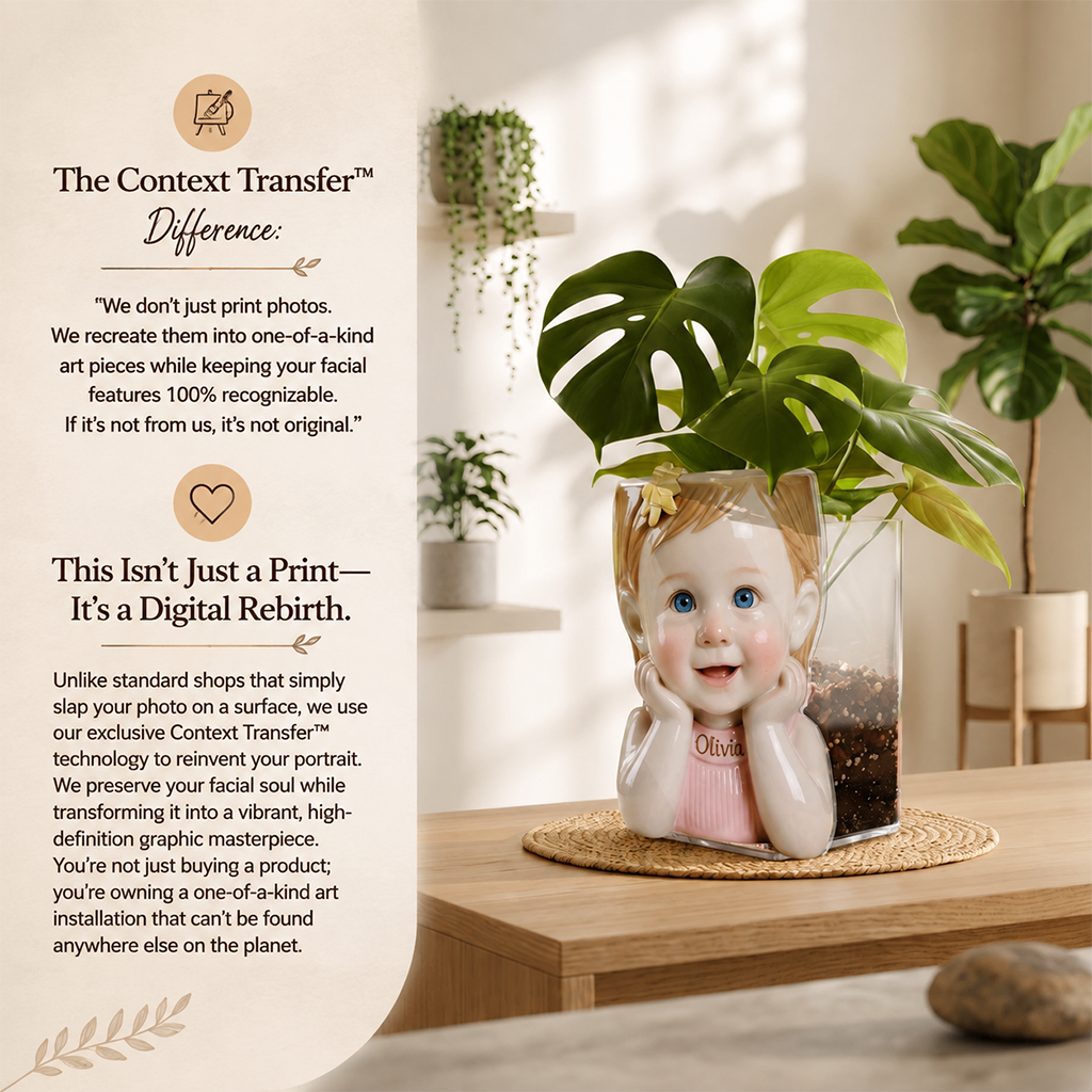 Custom Personalized Curly Haired Child Shaped Acrylic Planter Pot, Custom Name 2 Year Old Black Kid Flower Vase for Home Decor & Meaningful Gifting