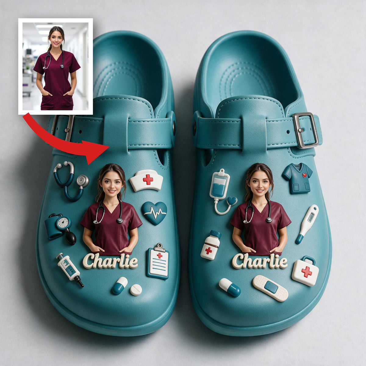 Personalized Nurse Clogs with Arch Support 3D Medical Appreciation Gift for CNA Healthcare Workers
