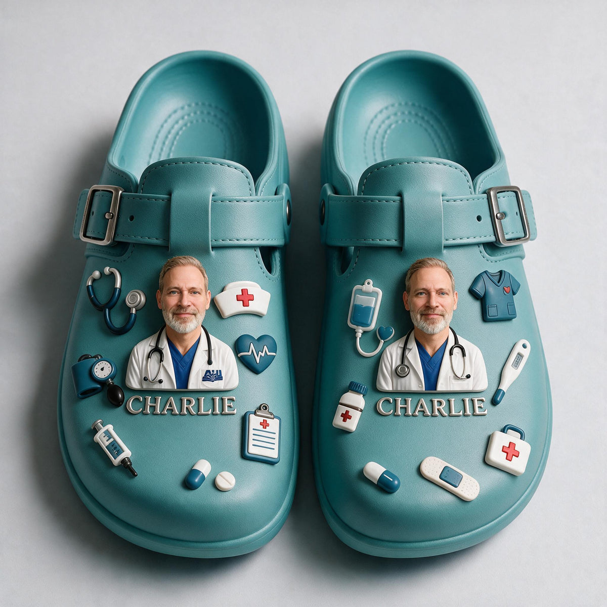Personalized Older Doctor Life Arch Support Clogs, Custom Medical Work Footwear Gift for Healthcare Professionals