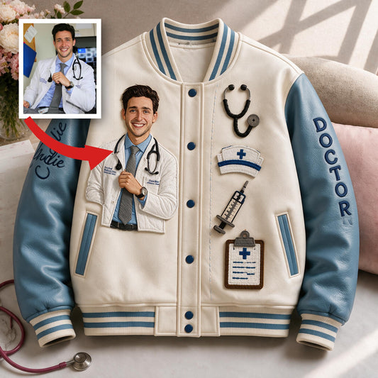 Veste Varsity Médecin Personnalisée, Cadeau Appréciatif pour Professionnels de la Santé