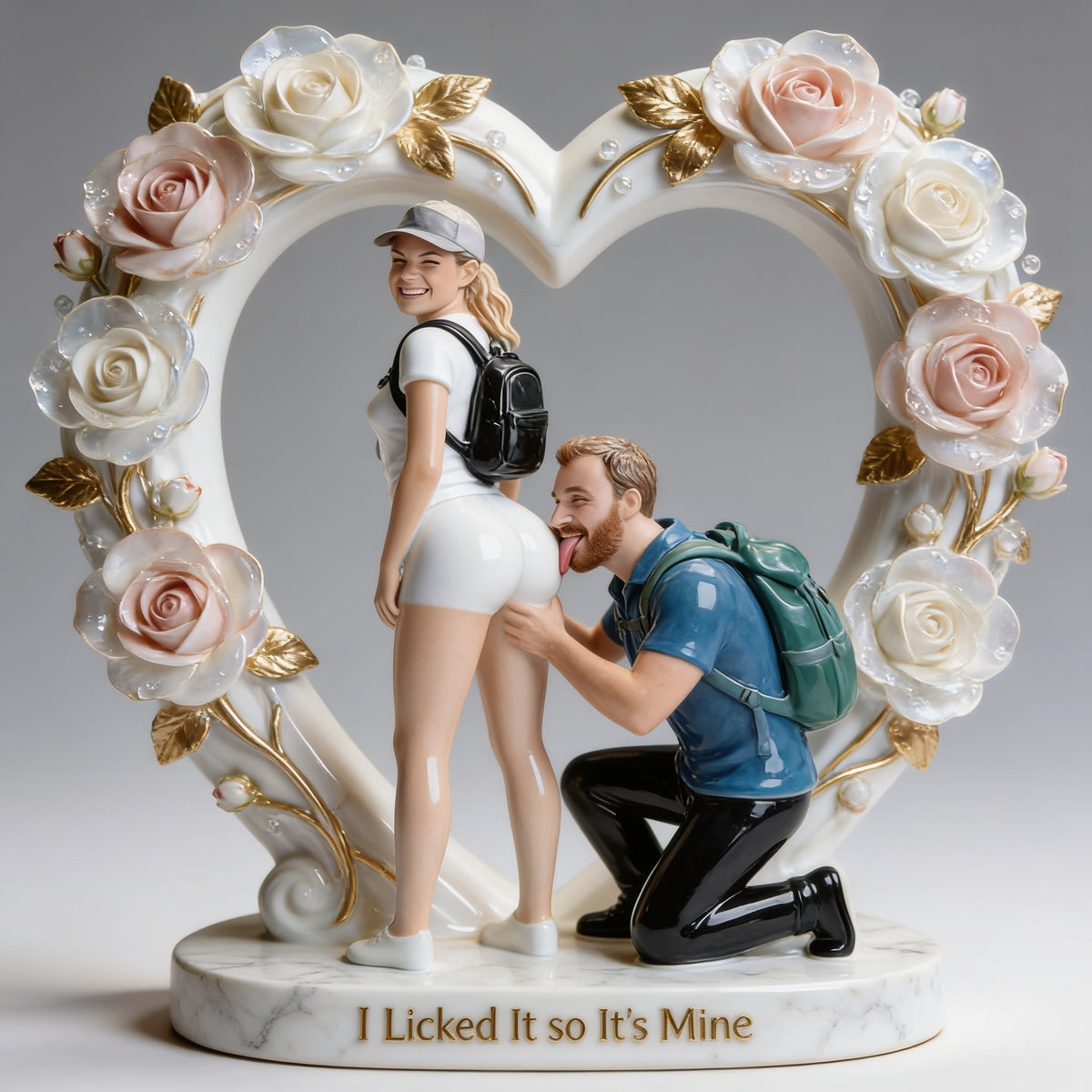 I Licked It so It's Mine Funny Playful Hiking Couple Custom Shaped Acrylic Plaque, Naughty Romantic Couple Home Decor Gift