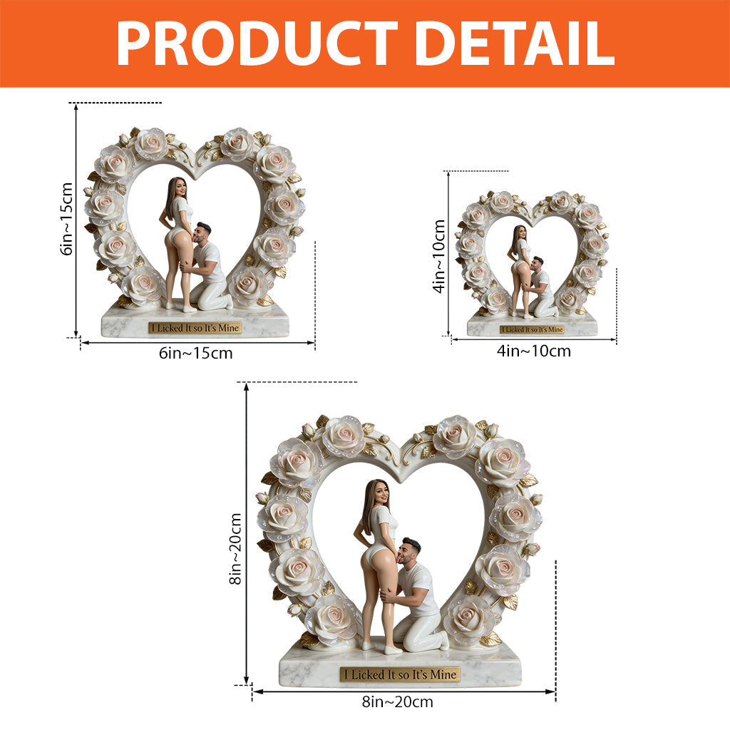 I Licked It so It's Mine - Funny Romantic Black Couple Custom Shaped Acrylic Plaque, Playful Naughty Anniversary Gift for Partners