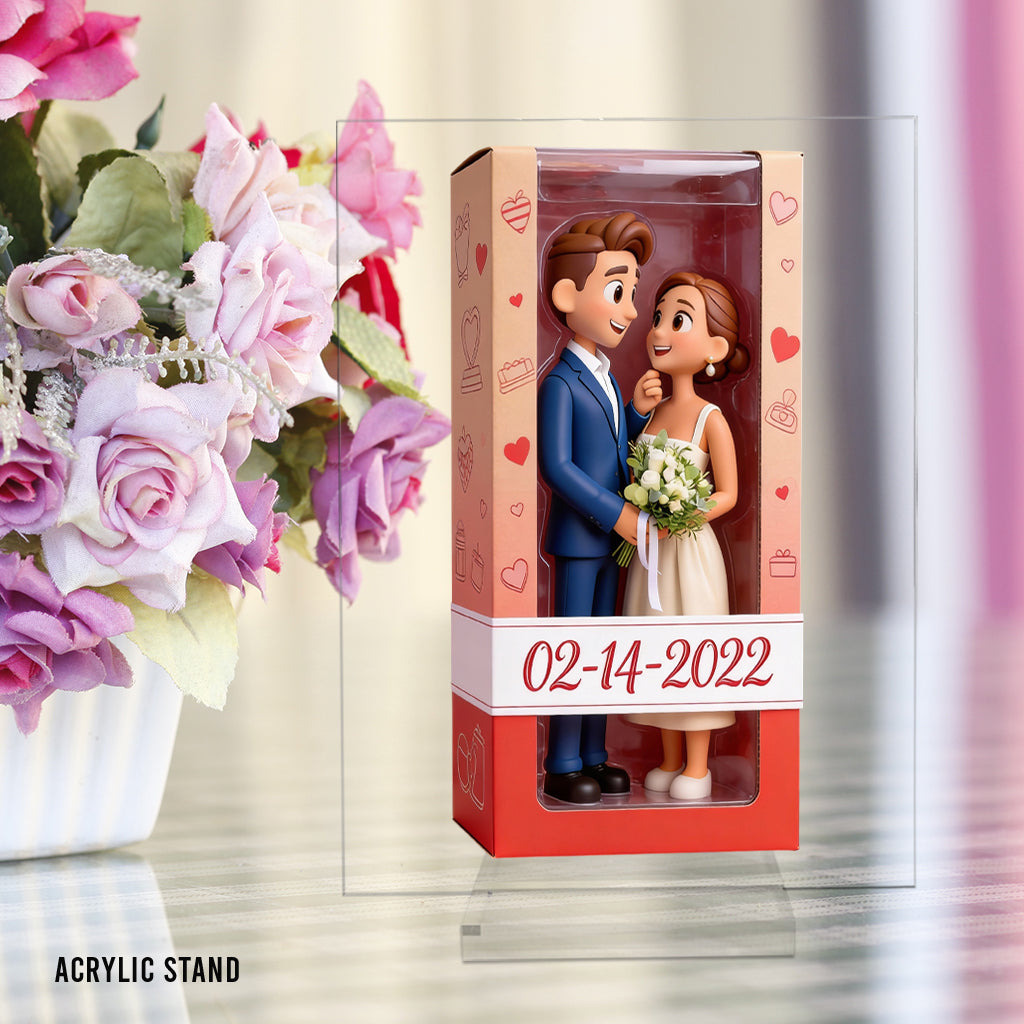 Personalized Chibi Hugging Couple Custom Shaped Acrylic Plaque - Romantic I Love You Gift for Valentine Anniversary Couple Home Decor