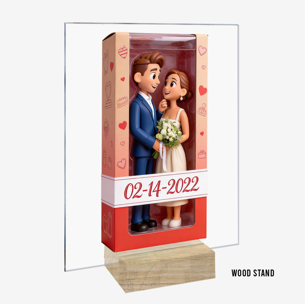 Personalized Chibi Hugging Couple Custom Shaped Acrylic Plaque - Romantic I Love You Gift for Valentine Anniversary Couple Home Decor