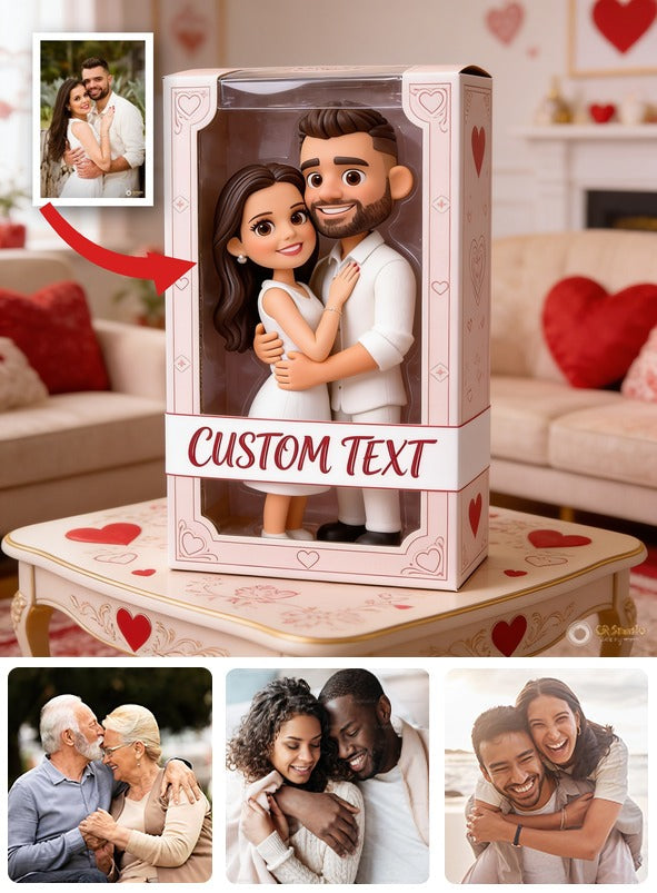 Personalized Chibi Hugging Couple Custom Shaped Acrylic Plaque - Romantic I Love You Gift for Valentine Anniversary Couple Home Decor