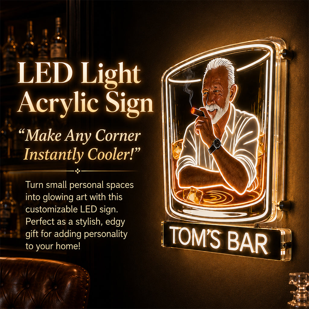 Personalisierte Whiskey Cigar Lounge LED Acrylschild für die Hausbar Geschenk für Latina Männer