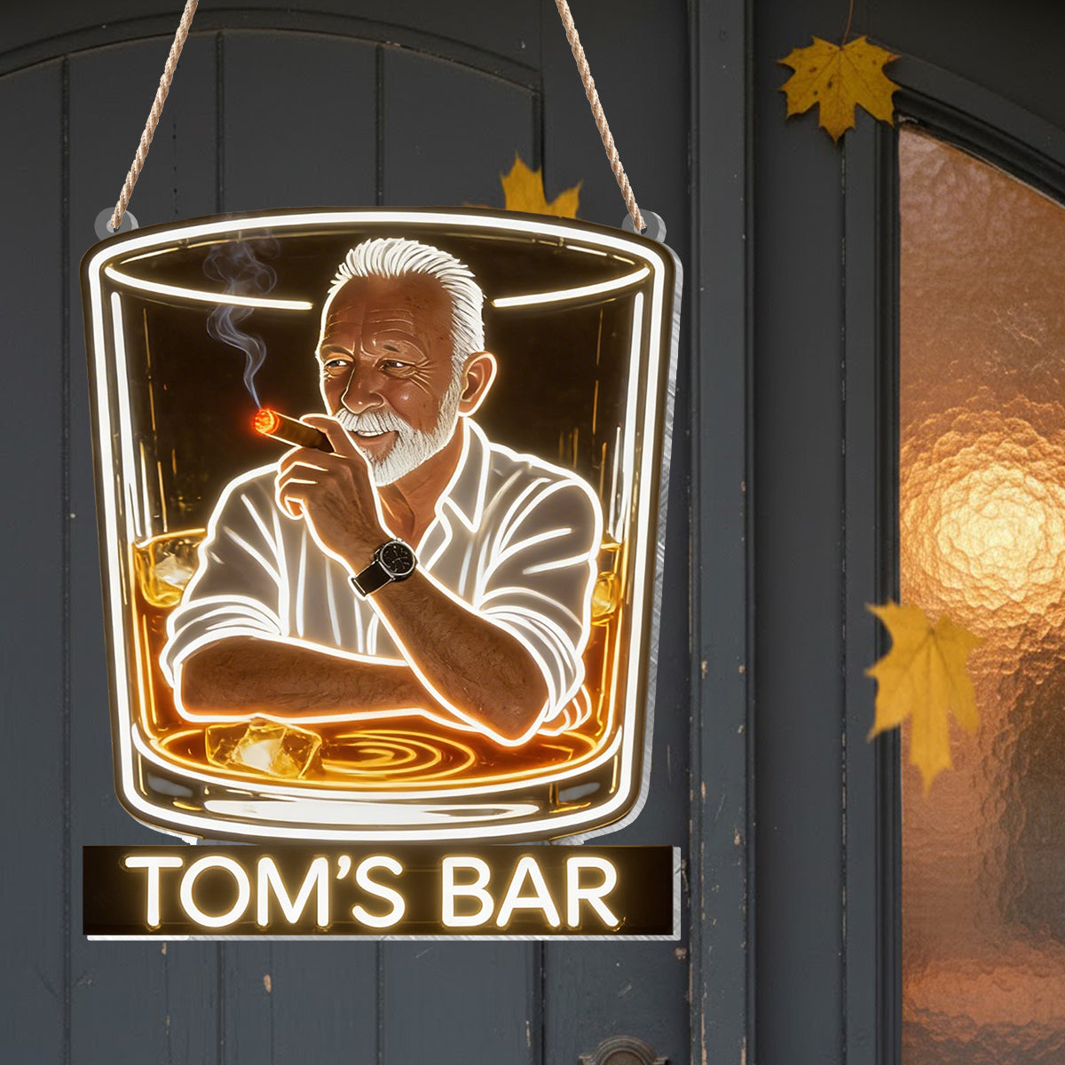 Personalisierte Whiskey Cigar Lounge LED Acrylschild für die Hausbar Geschenk für Latina Männer