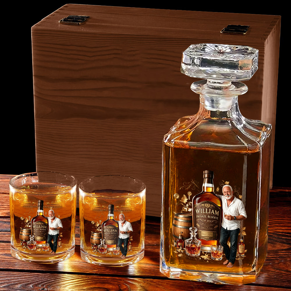 Personalized Older Black Gentleman Whiskey Glass Bourbon Lover Gift