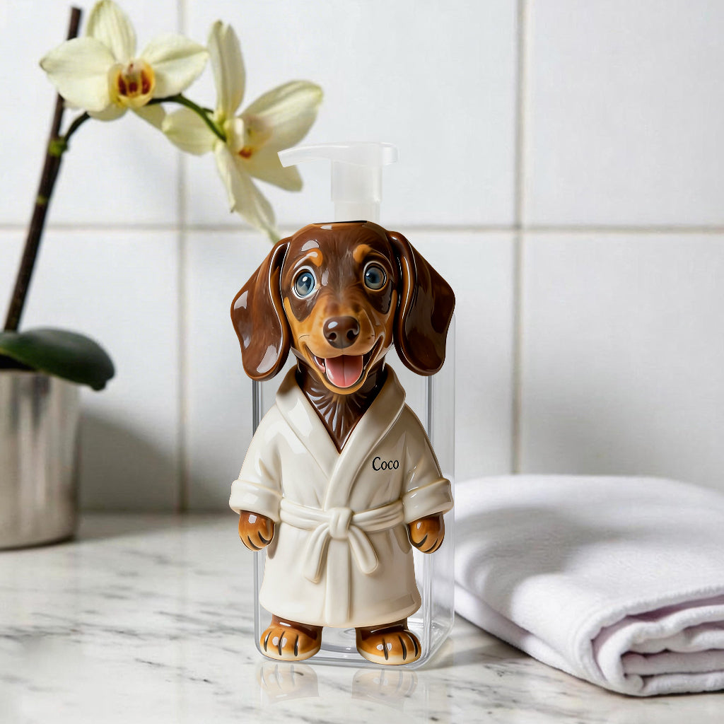Distributeur de Savon Personnalisé Husky Sibérien - Cadeau Décor Salle de Bain