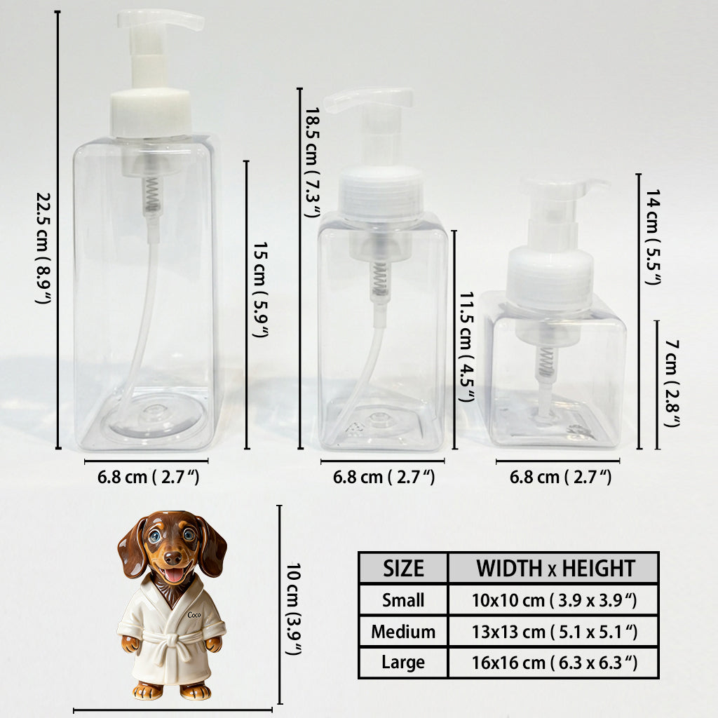 Personalized Black and Tan Dachshund Bathrobe Soap Dispenser Dog Lover Gift