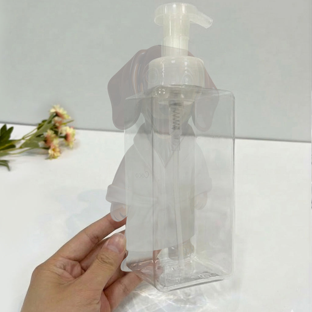 Personalized Wrinkled Pug Bathrobe Soap Dispenser Dog Lover Bathroom Gift