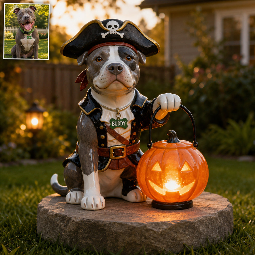 Personalized Fall Cute Shih Tzu Solar Acrylic Light Garden Decor Gift