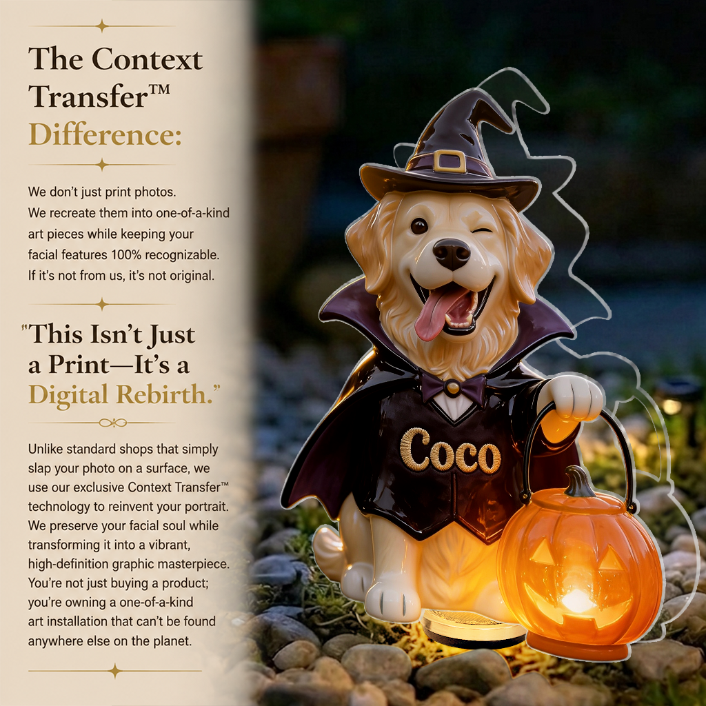 Personalized Fall Black and Tan Dachshund Solar Acrylic Light Garden Decor