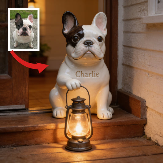 Personalized French Bulldog Solar Acrylic Light Dog Lover Garden Decor