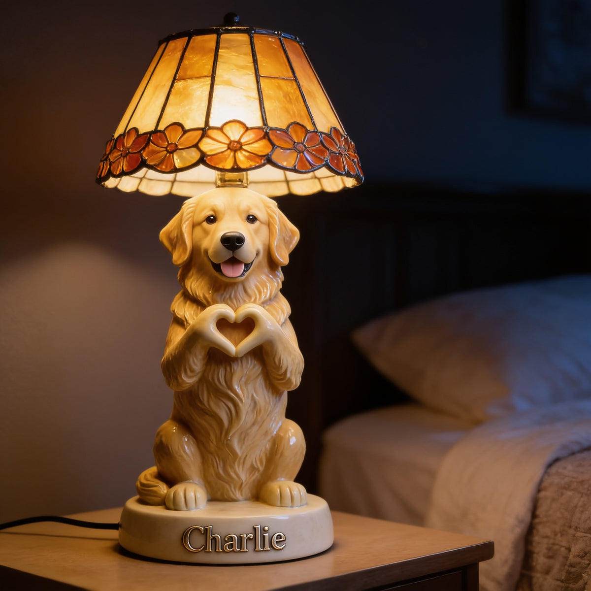 Personalized Golden Retriever LED Night Light Pet Lover Home Decor Gift