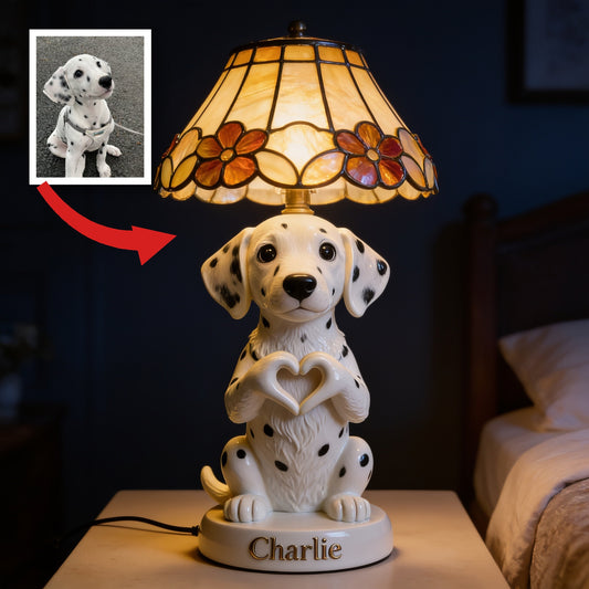 Personalized Spotted Dalmatian Puppy LED Night Light Pet Lover Home Decor Gift