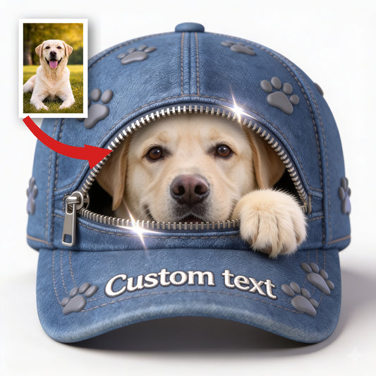 Custom Photo Yellow Labrador Retriever Classic Cap Dog Lover Gift