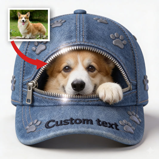 Custom Photo Cute Welsh Corgi Classic Cap Dog Lover Gift