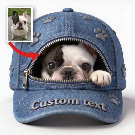 Custom Photo Cute French Bulldog Classic Cap Dog Lover Gift