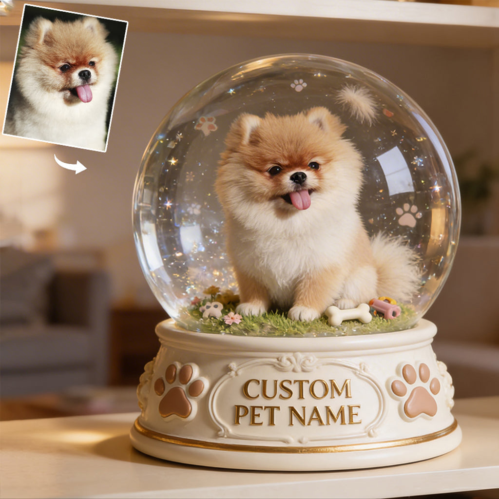 Personalized Short Legged Dachshund Puppy Snow Globe Table Decor Pet Lover Gift