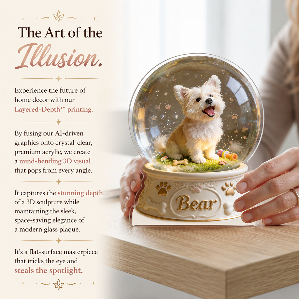 Personalized Short Legged Dachshund Puppy Snow Globe Table Decor Pet Lover Gift