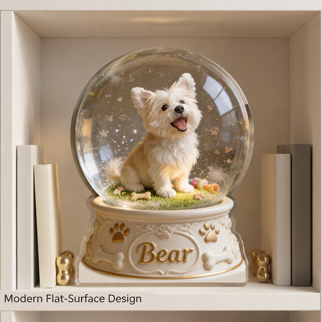 Personalized Golden Retriever Acrylic Snow Globe Table Decor Dog Owner Gift
