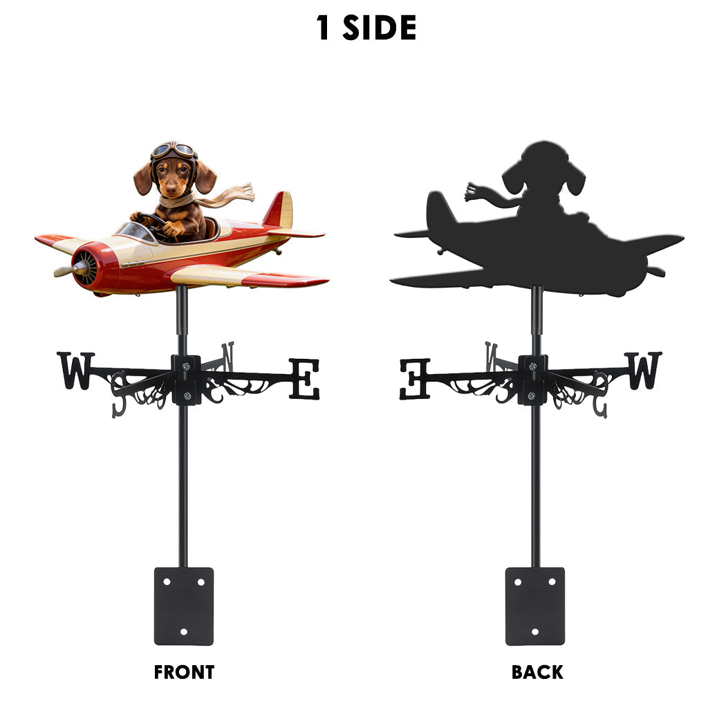 Custom Photo Golden Retriever Pilot Airplane Weather Vane, Garden Pet Lover Gift