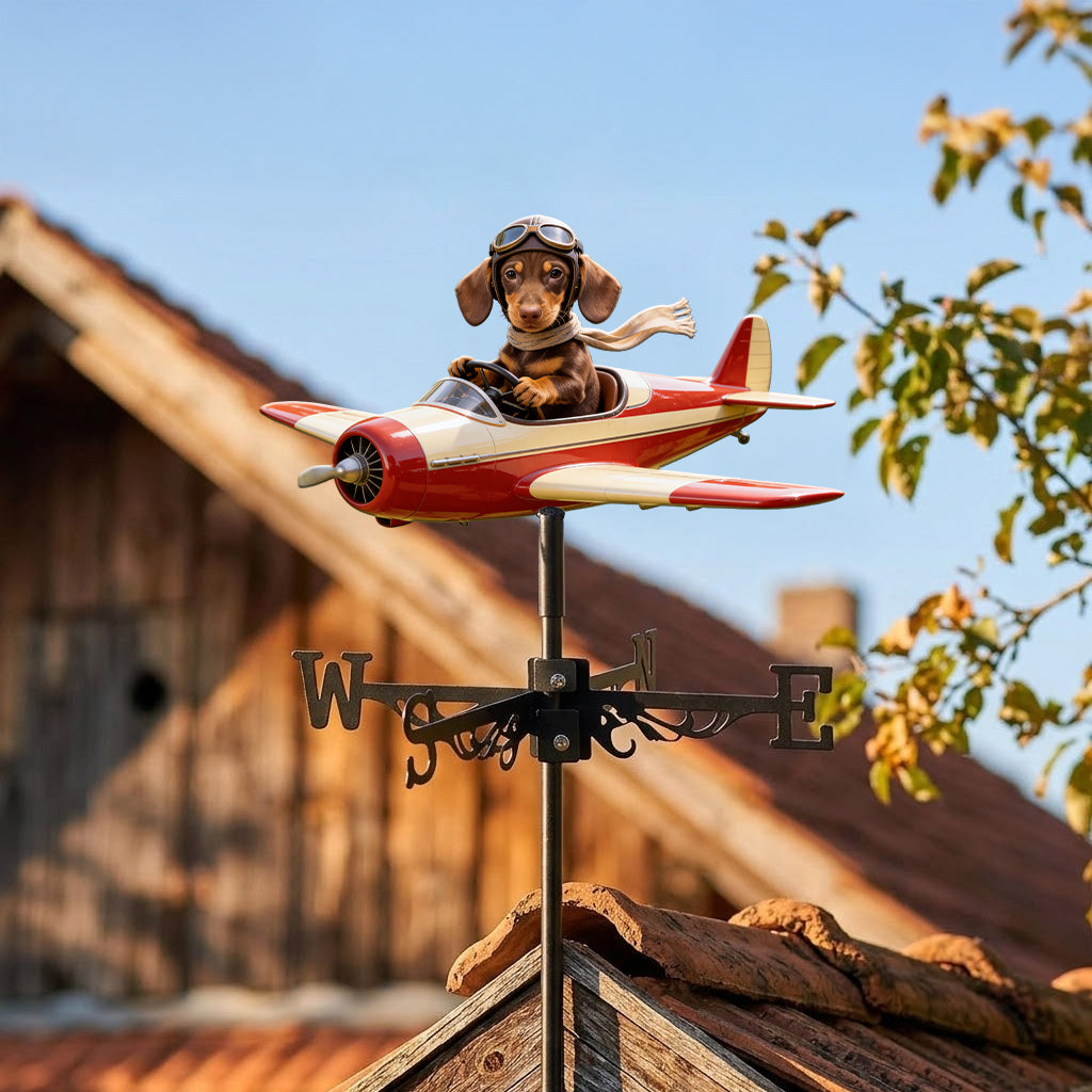 Custom Photo Yellow Labrador Retriever Pilot Weather Vane Pet Lover Garden Gift