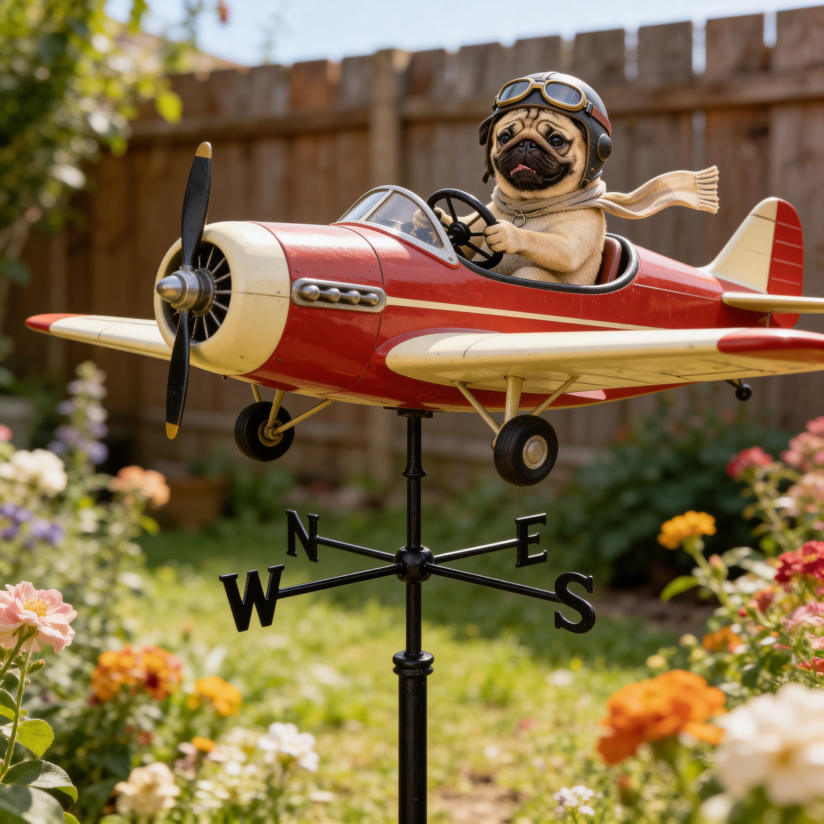 Custom Photo Yellow Labrador Retriever Pilot Weather Vane Pet Lover Garden Gift