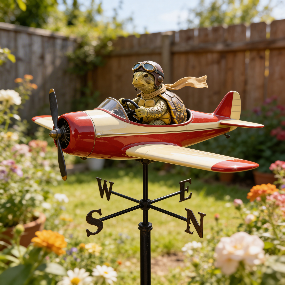 Custom Photo Curly Poodle Pilot Weather Vane Garden Pet Lover Gift