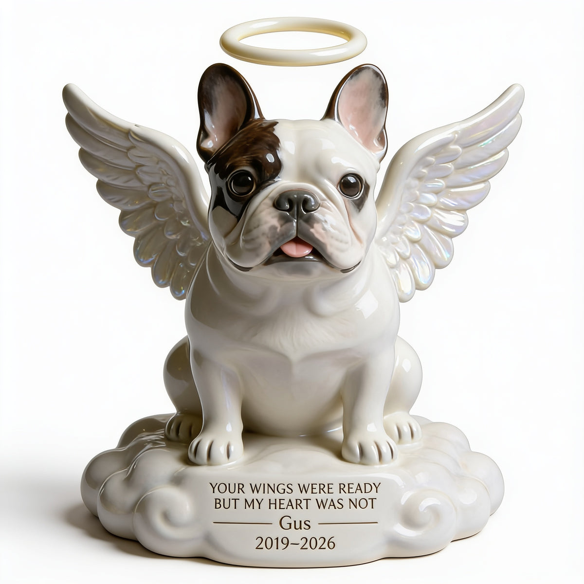 Custom Photo Angel French Bulldog Memorial Shaped Acrylic Plaque Dog Loss Gift
