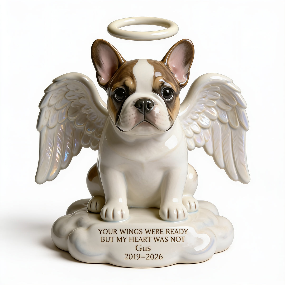 Custom Photo English Bulldog Angel Memorial Custom Shaped Acrylic Plaque Dog Loss Keepsake