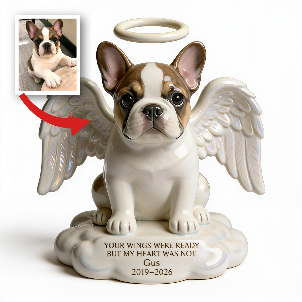 Custom Photo English Bulldog Angel Memorial Custom Shaped Acrylic Plaque Dog Loss Keepsake
