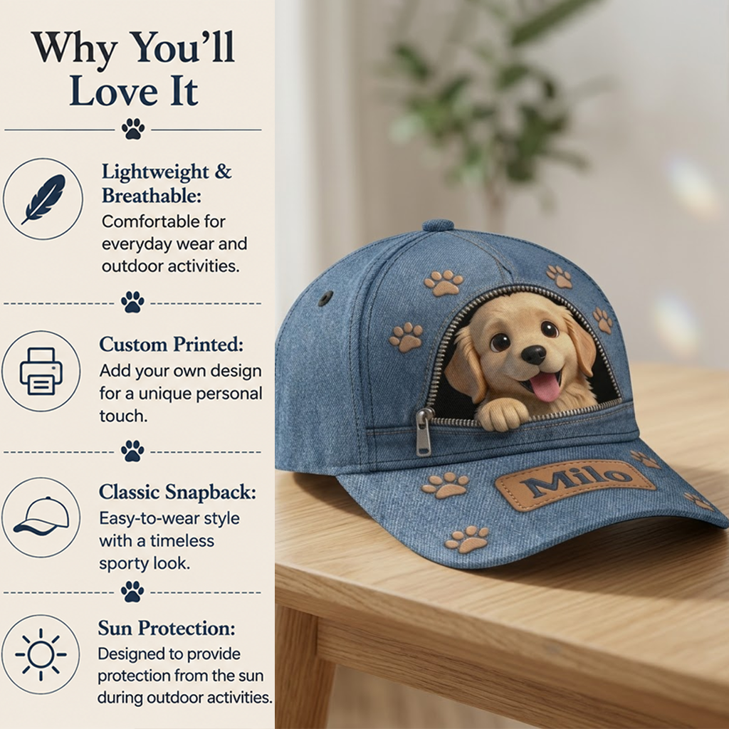 Custom Photo Cute French Bulldog Classic Cap Dog Lover Gift