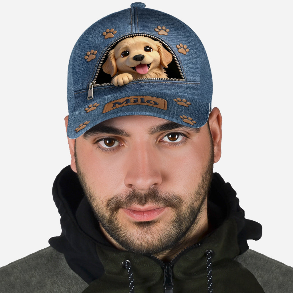 Custom Photo Flat-Faced Pug Puppy Classic Cap Dog Lover Gift
