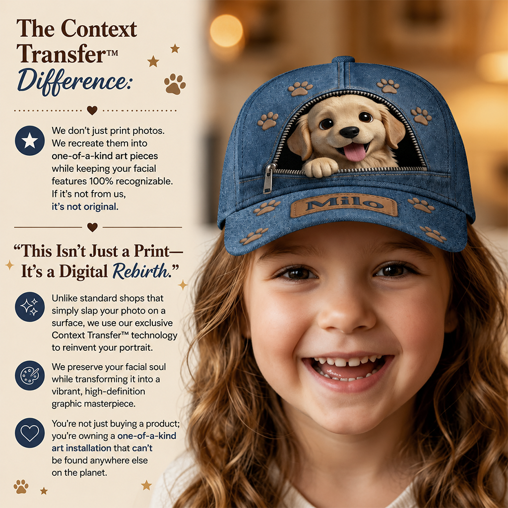 Custom Photo Fluffy Shih Tzu Classic Cap Dog Lover Gift
