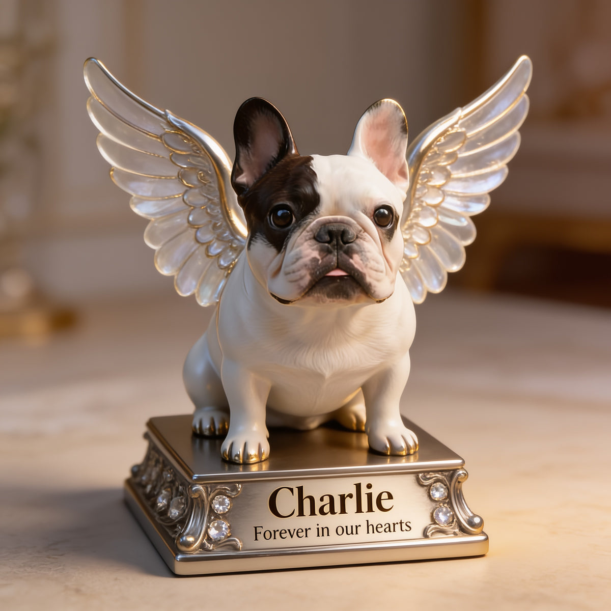 Personalized English Bulldog Angel Custom Shaped Acrylic Plaque Pet Memorial Gift
