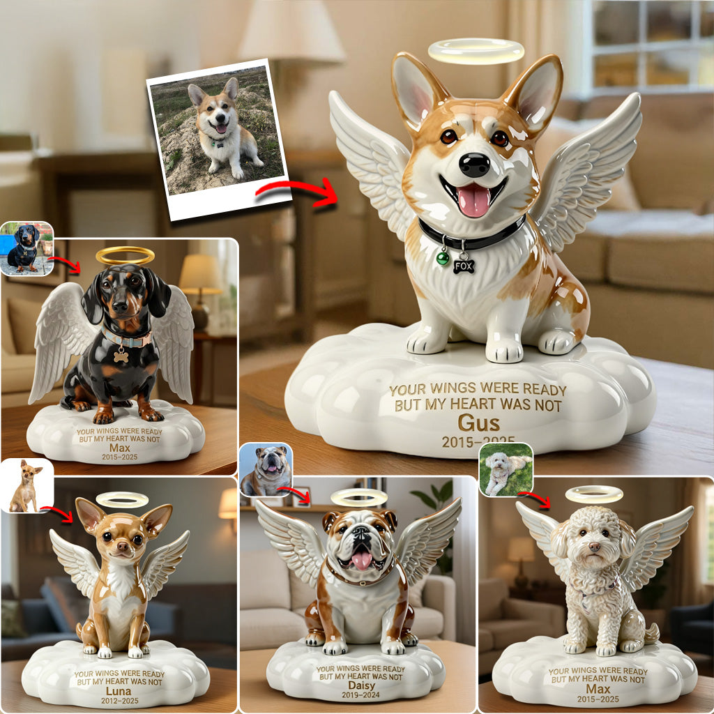Custom Photo Golden Retriever Angel Memorial Shaped Acrylic Plaque Pet Loss Keepsake