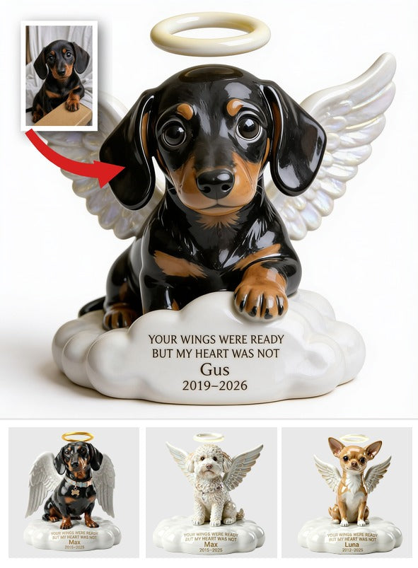 Custom Photo Angel Dachshund Memorial Custom Shaped Acrylic Plaque Pet Remembrance Gift