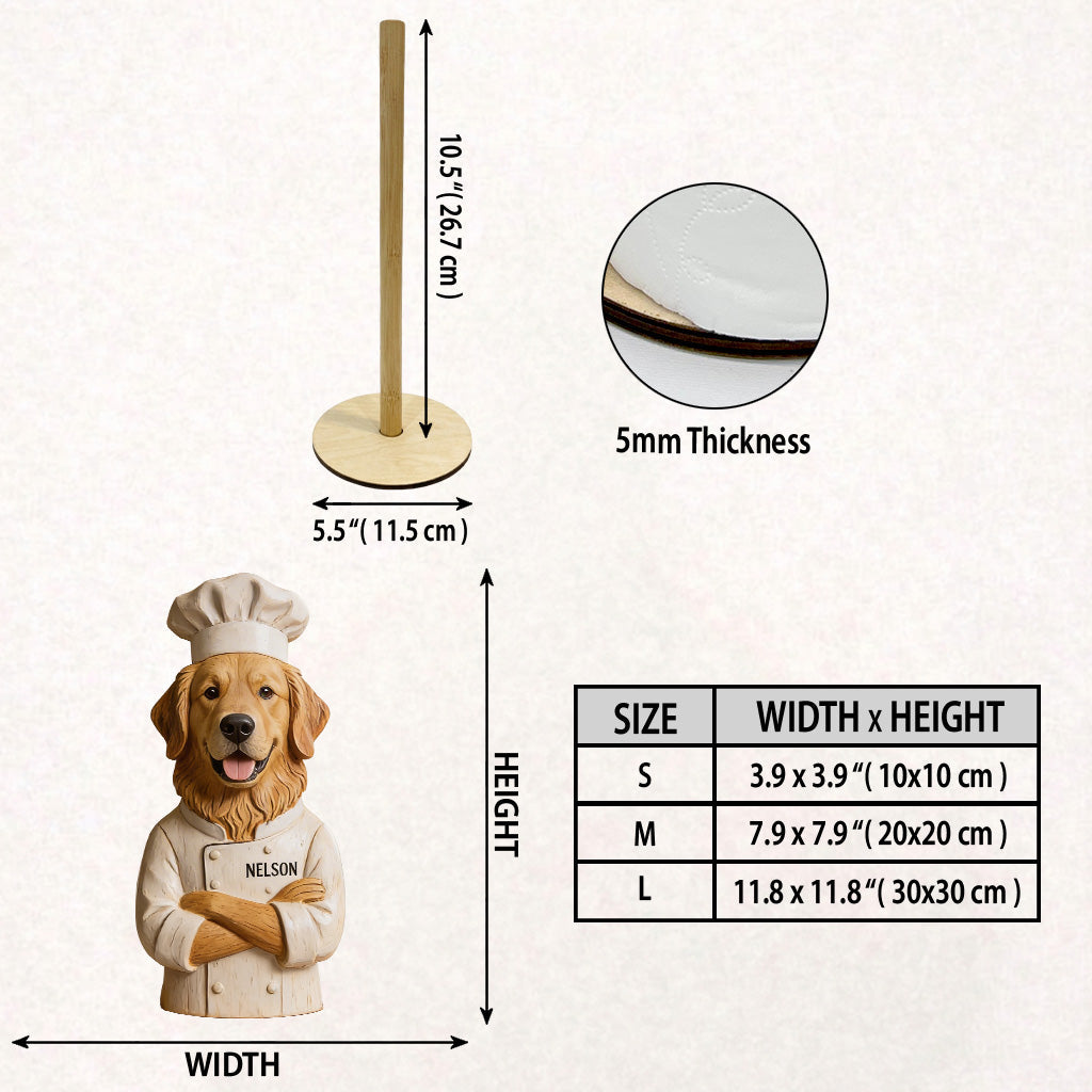 Personalized Chef Yorkshire Terrier Paper Towel Stand Kitchen Decor Gift
