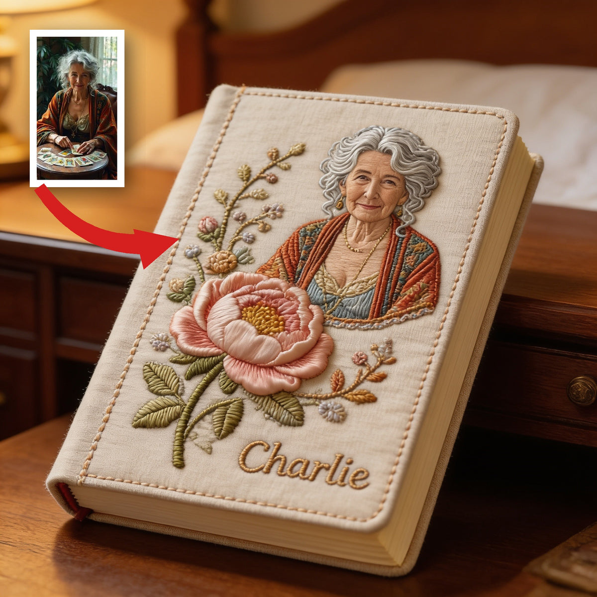 Personalized Birth Month Flower Leather Journal Custom Name Gift For Latina Mom