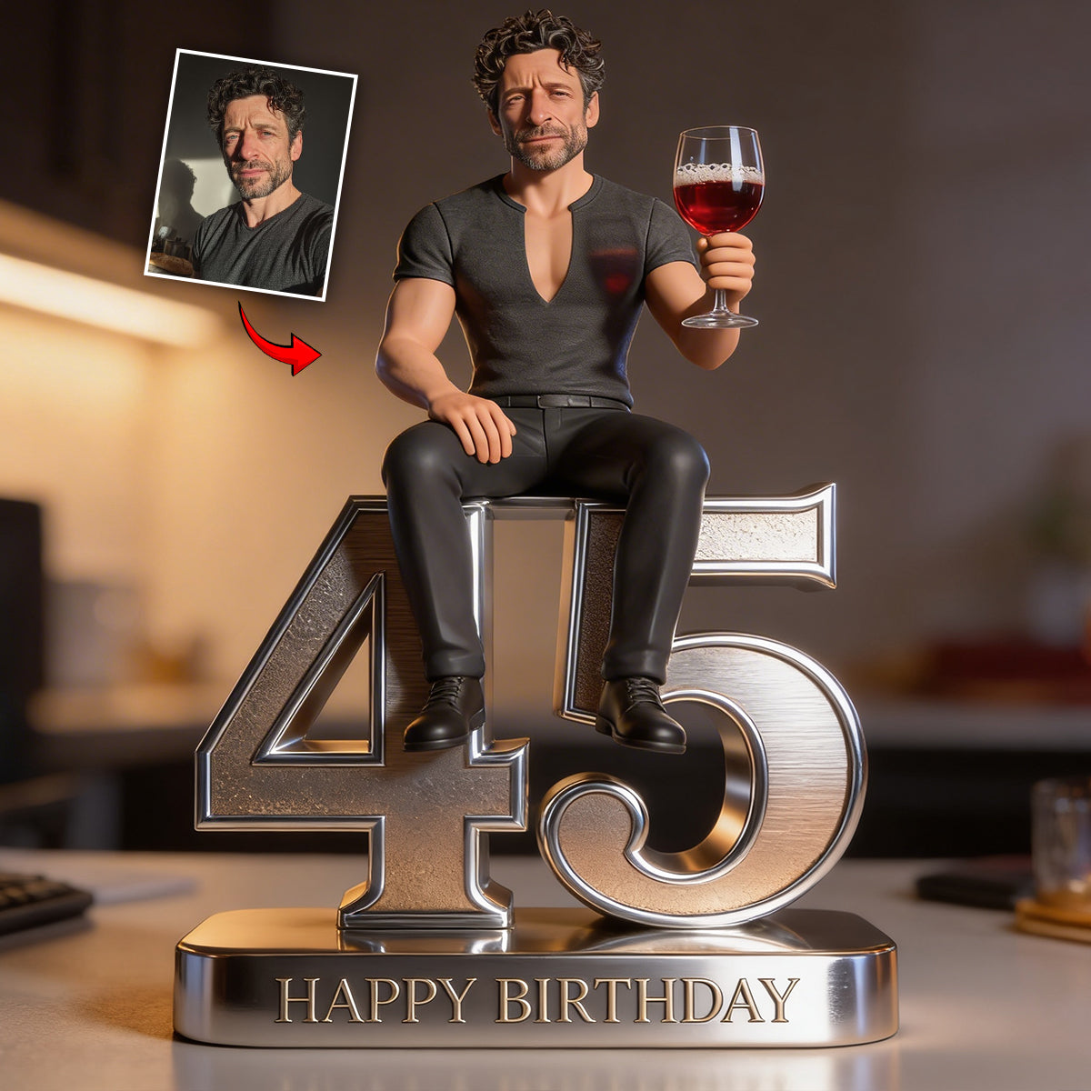 Personalized 21st Birthday Black Man Custom Shaped Acrylic Plaque Gift for Him