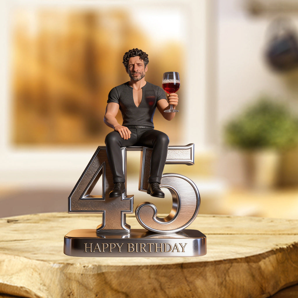 Personalized 50th Birthday Older Latina Man Custom Shaped Acrylic Plaque Gift for Dad Husband Grandpa