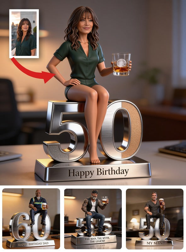Personalized 50th Birthday Older Latina Woman Shaped Acrylic Plaque, Birthday Gift for Mom Grandma Wife
