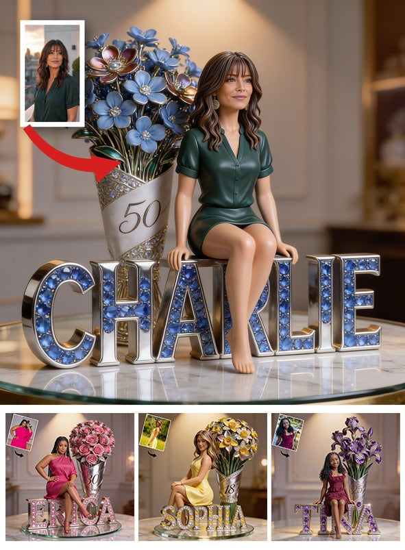 Custom Photo 50th Birthday Older Latina Woman Custom Shaped Acrylic Plaque Milestone Gift
