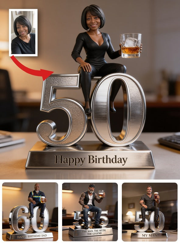 Personalized 50th Birthday Older Black Woman Custom Shaped Acrylic Plaque Gift for Mom, Grandma, Wife