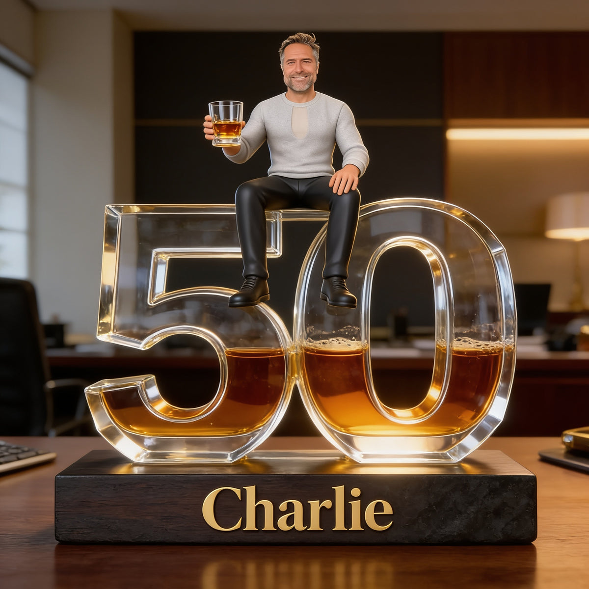 Personalized 50th Birthday Senior Man Custom Shaped Acrylic Plaque, Gift for Dad Grandpa Husband