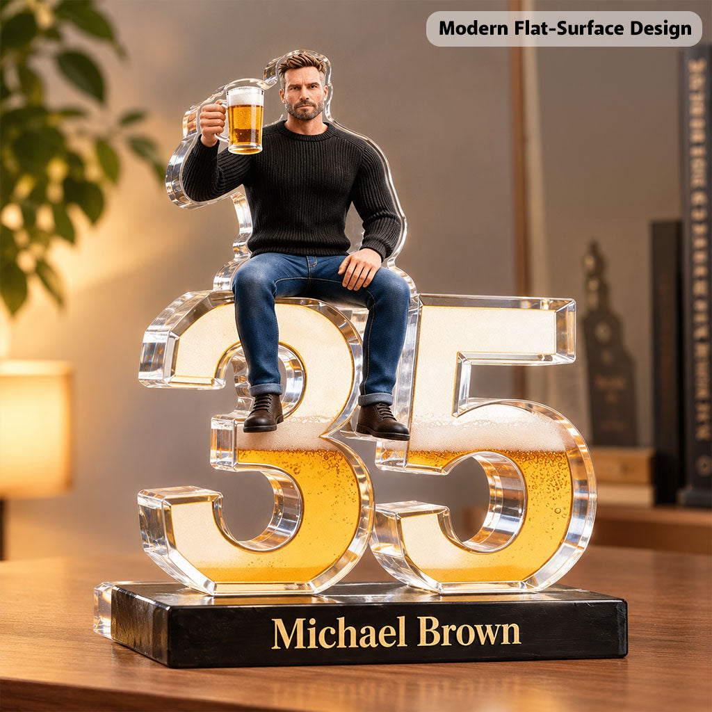 Personalized 50th Birthday Senior Black Man Custom Shaped Acrylic Plaque Gift