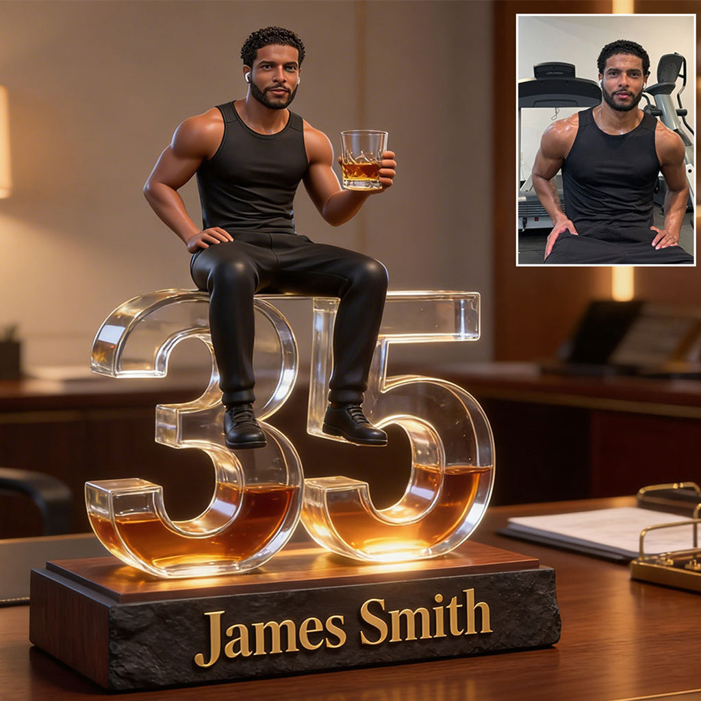 Personalized 50th Birthday Senior Black Man Custom Shaped Acrylic Plaque Gift